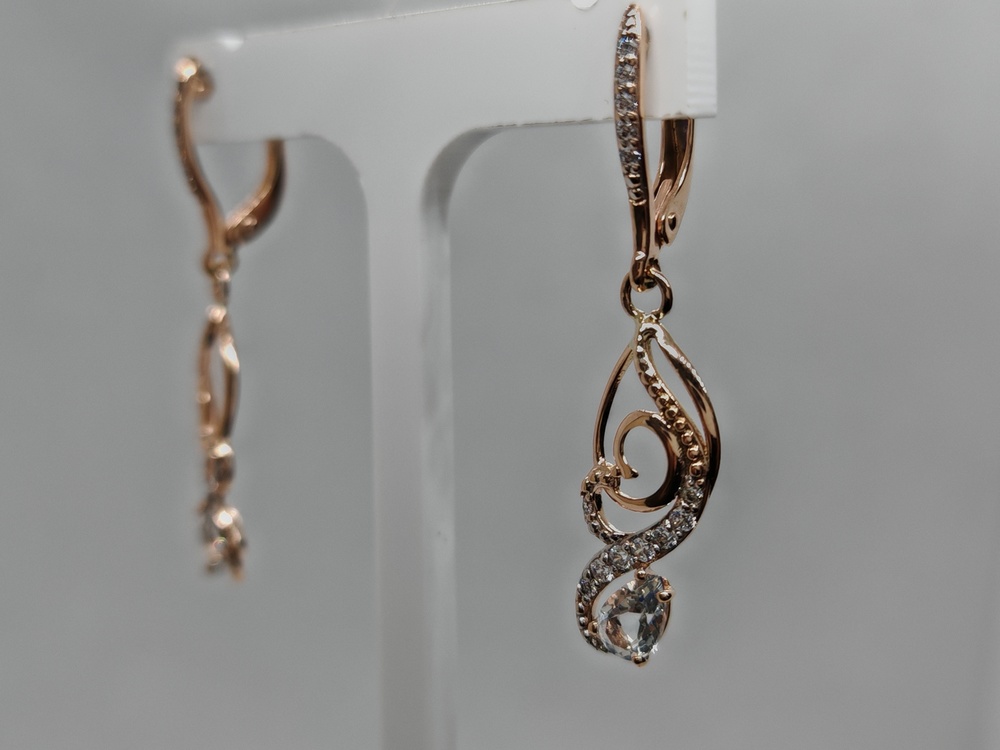 СКМИ585 СЕРЬГИ С КАМНЯМИ (Au 585)