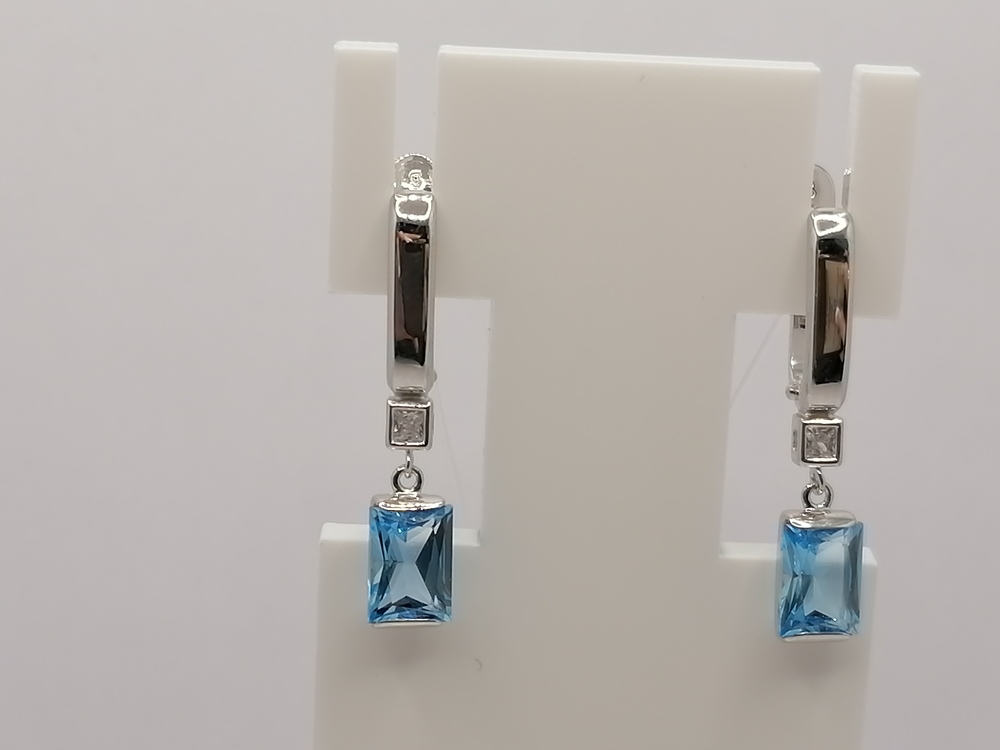 СЕРЬГИ ТОПАЗ с камнями (Au 585)