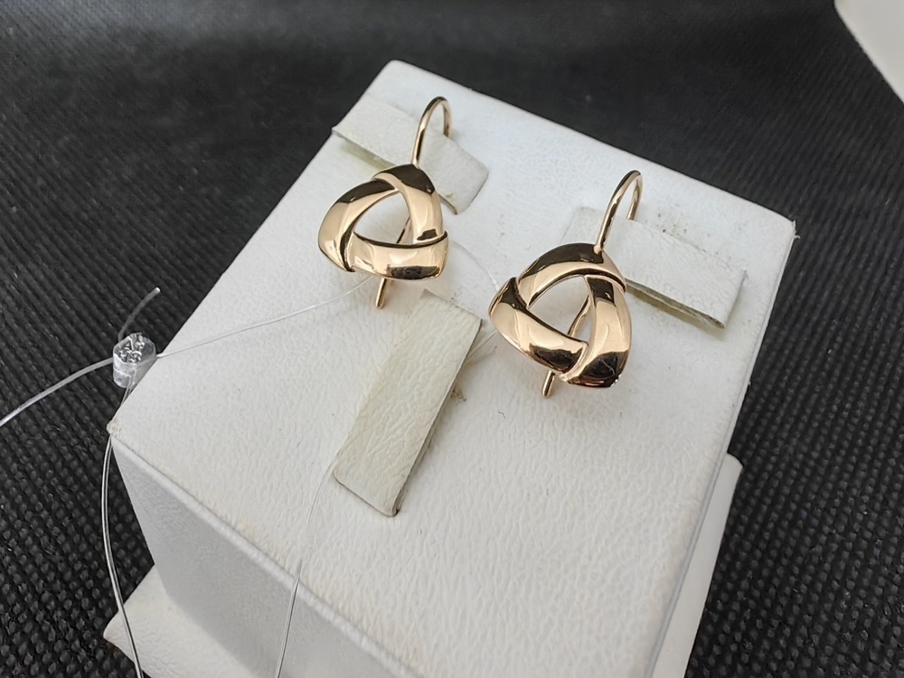 22074 СЕРЬГИ ПЕТЕЛЬКА без камня (Au 585)