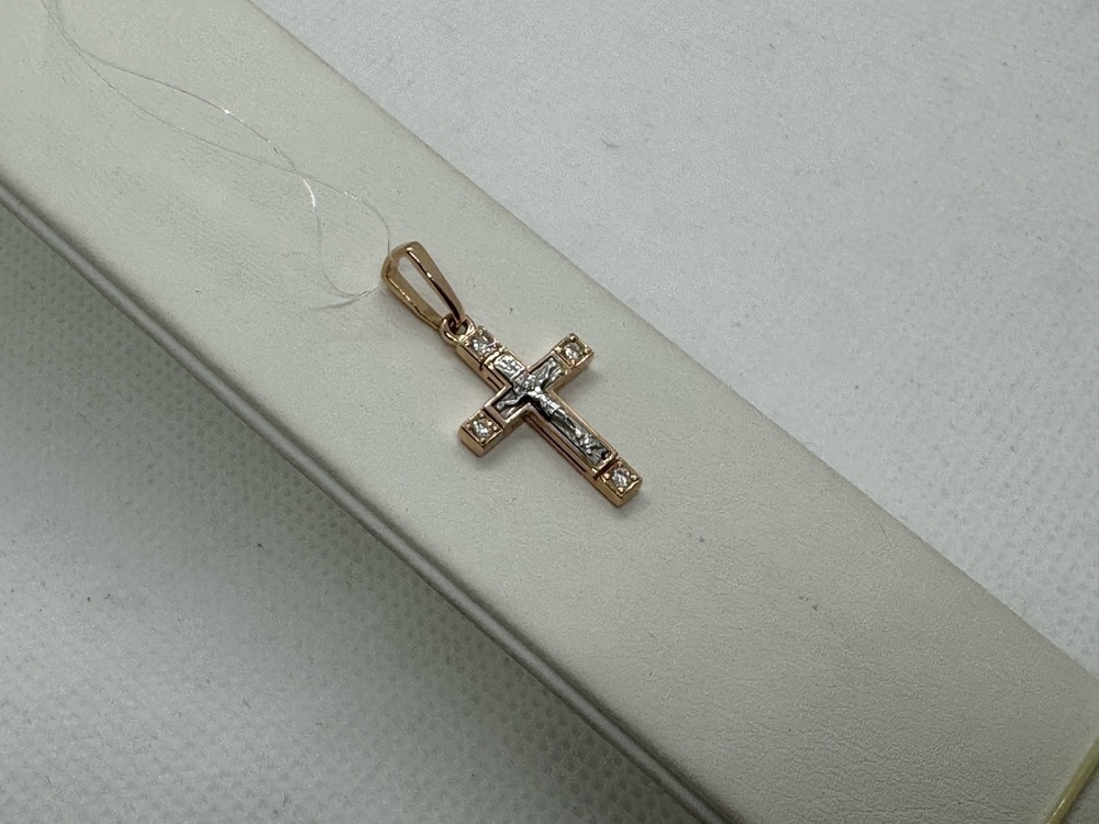 ПОДВЕСКА КРЕСТ с камнями (Au 585)