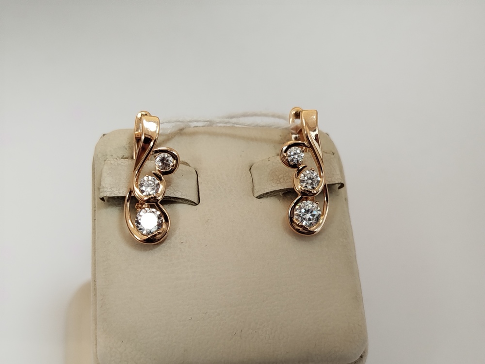 СКМИ585 СЕРЬГИ С КАМНЯМИ (Au 585)