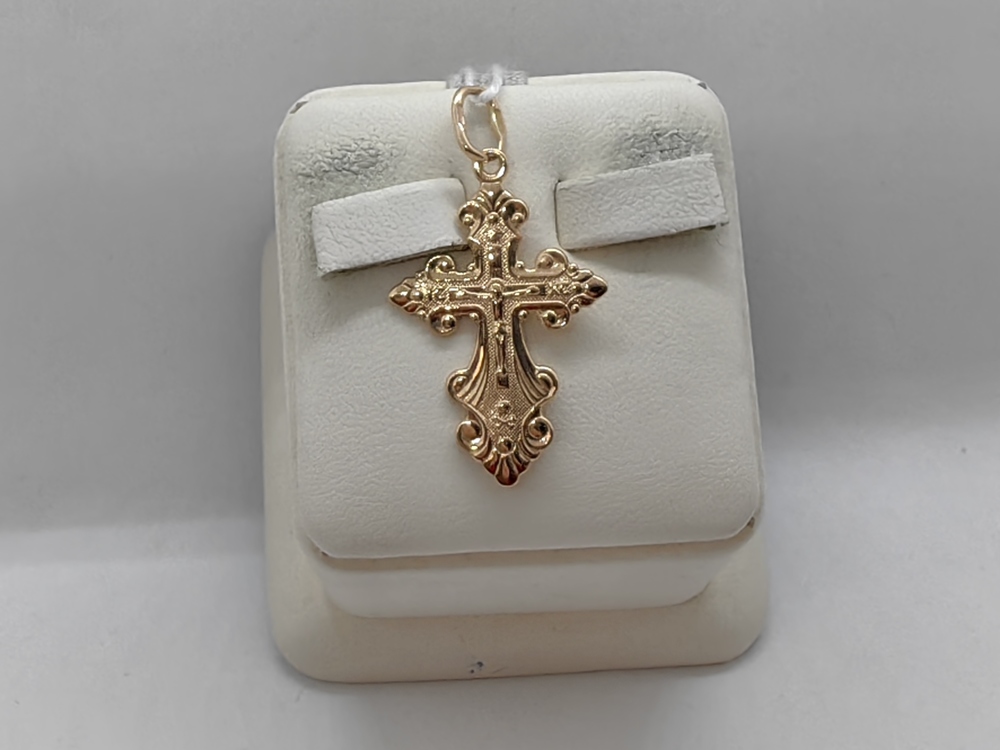 ПОДКБК585 ПОДВЕСКА КРЕСТ БЕЗ КАМНЯ (Au 585)