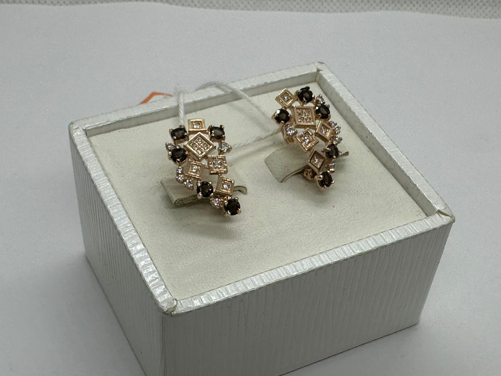 СКМИ585 СЕРЬГИ С КАМНЯМИ (Au 585)