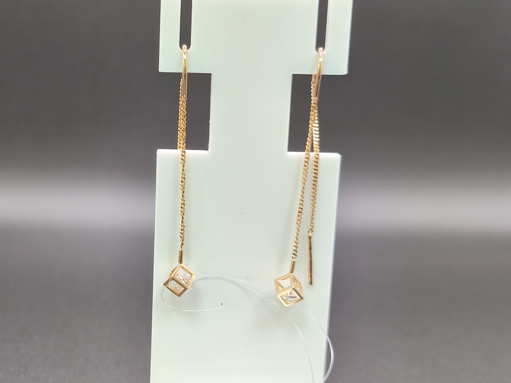 СЕРЬГИ ПРОДЕВКИ с камнем (Au 585)