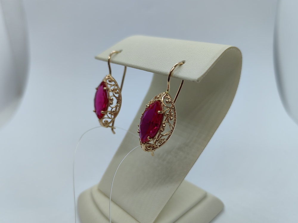 СЕРЬГИ С КАМНЕМ (Au 585)