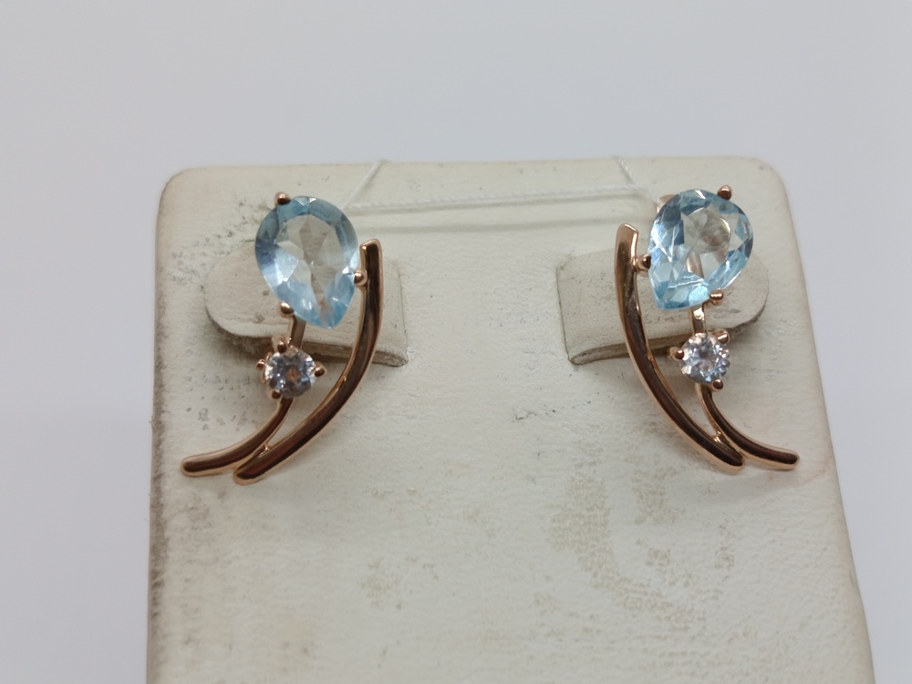 СКМИ585 СЕРЬГИ С КАМНЯМИ (Au 585)