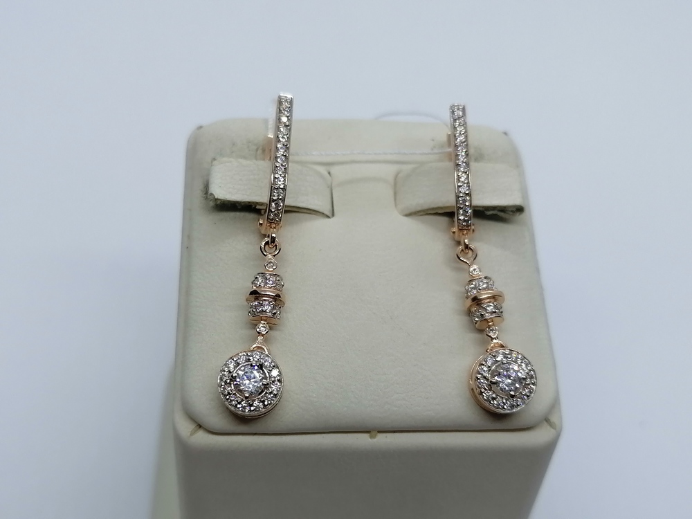 СКМИ585 СЕРЬГИ С КАМНЯМИ (Au 585)