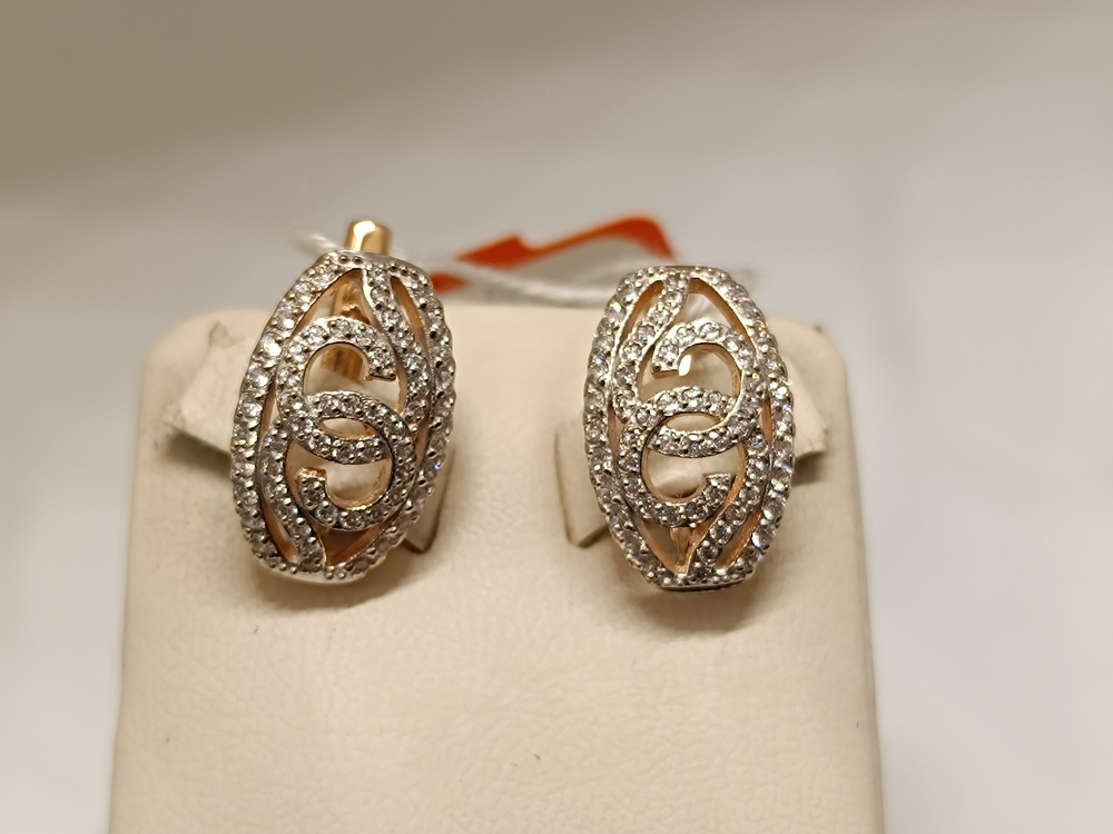 СКМИ585 СЕРЬГИ С КАМНЯМИ (Au 585)