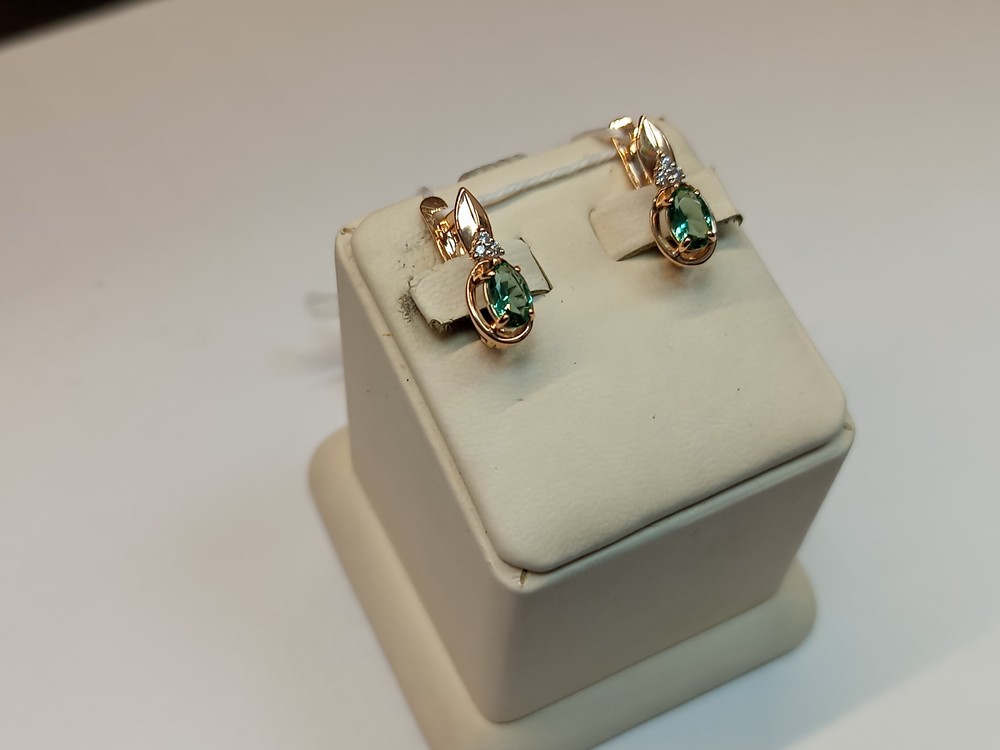 СКМИ585 СЕРЬГИ С КАМНЯМИ (Au 585)