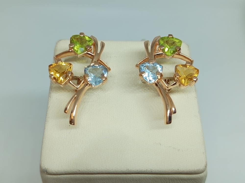 СКМИ585 СЕРЬГИ С КАМНЯМИ (Au 585)