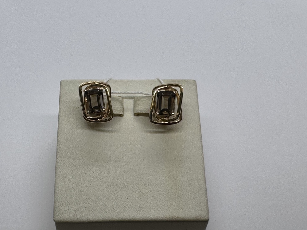 СКМ585 СЕРЬГИ С КАМНЕМ (Au 585)