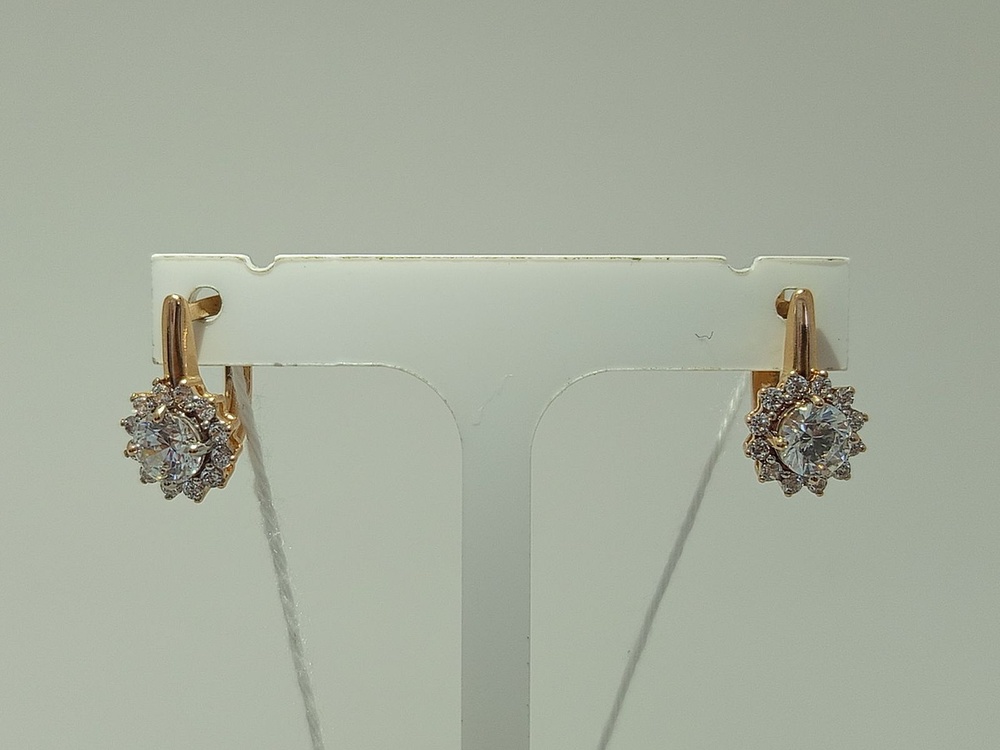 СКМИ585 СЕРЬГИ С КАМНЯМИ (Au 585)