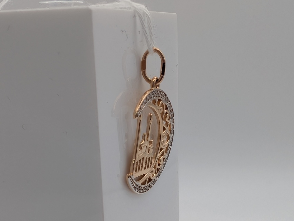 ПОДВЕСКА МЕЧЕТЬ С КАМНЯМИ (Au 585)