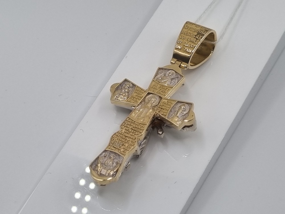 ПОДККИ585 ПОДВЕСКА КРЕСТ С КАМНЕМ (Au 585)