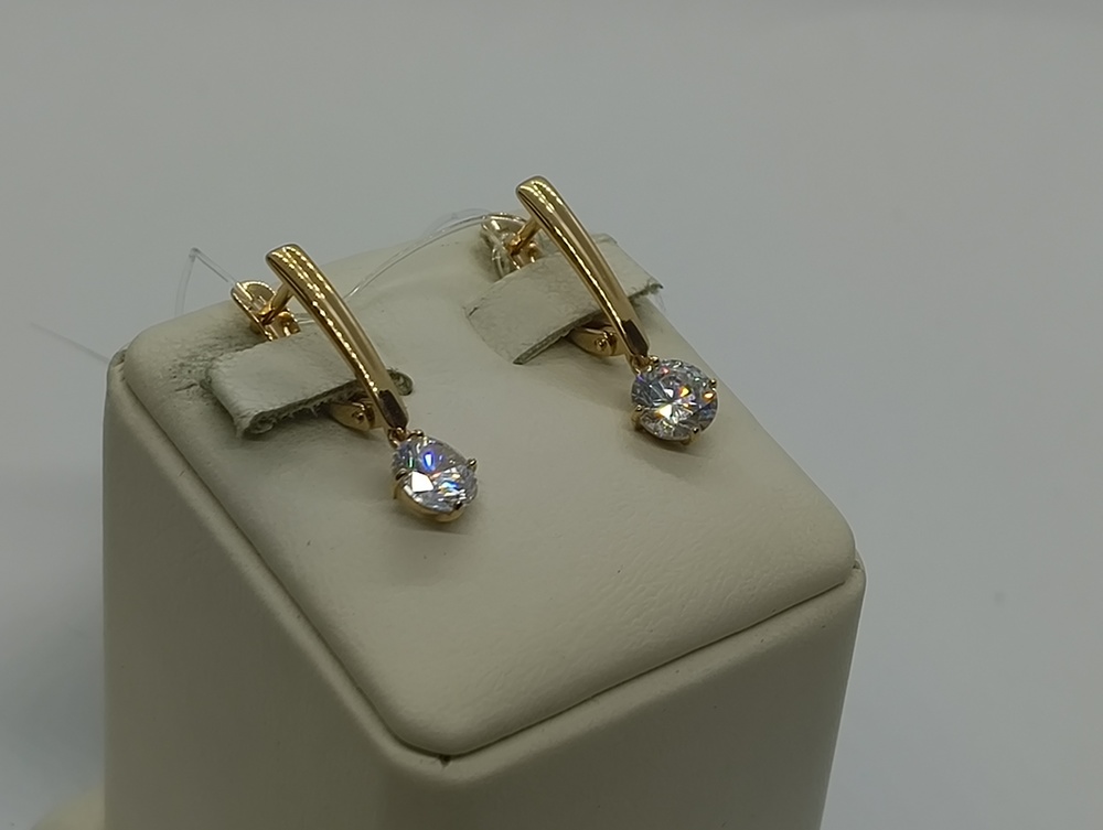 СЕРЬГИ С КАМНЕМ (Au 585)