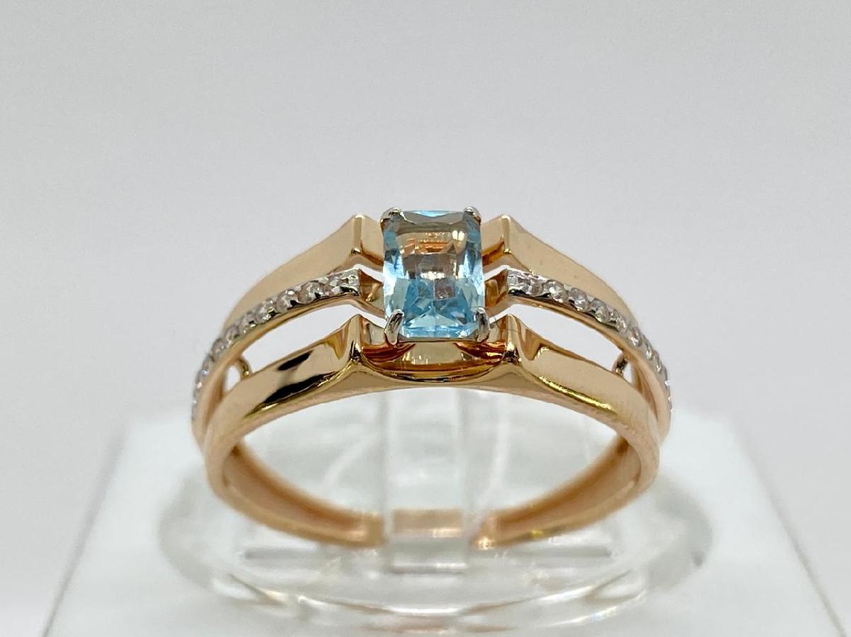 КОЛЬЦО ТОПАЗ с камнями (Au 585)