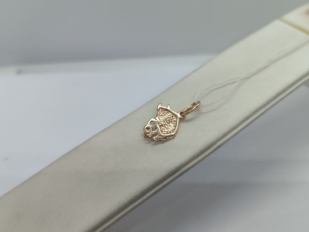 ПОДЗЗТ585 ПОДВЕСКА ЗНАК ЗОДИАКА ТЕЛЕЦ (Au 585)