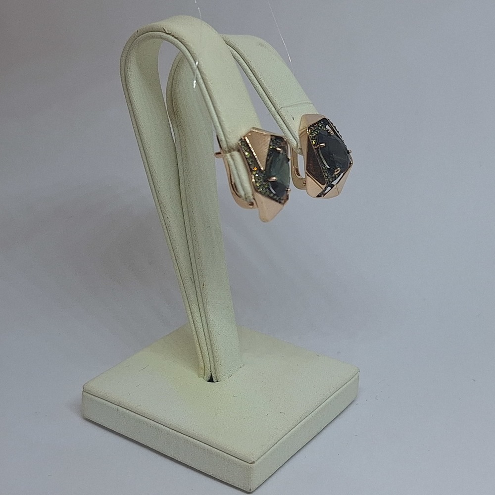 СЕРЬГИ ТУРМАЛИН с камнями (Au 585)