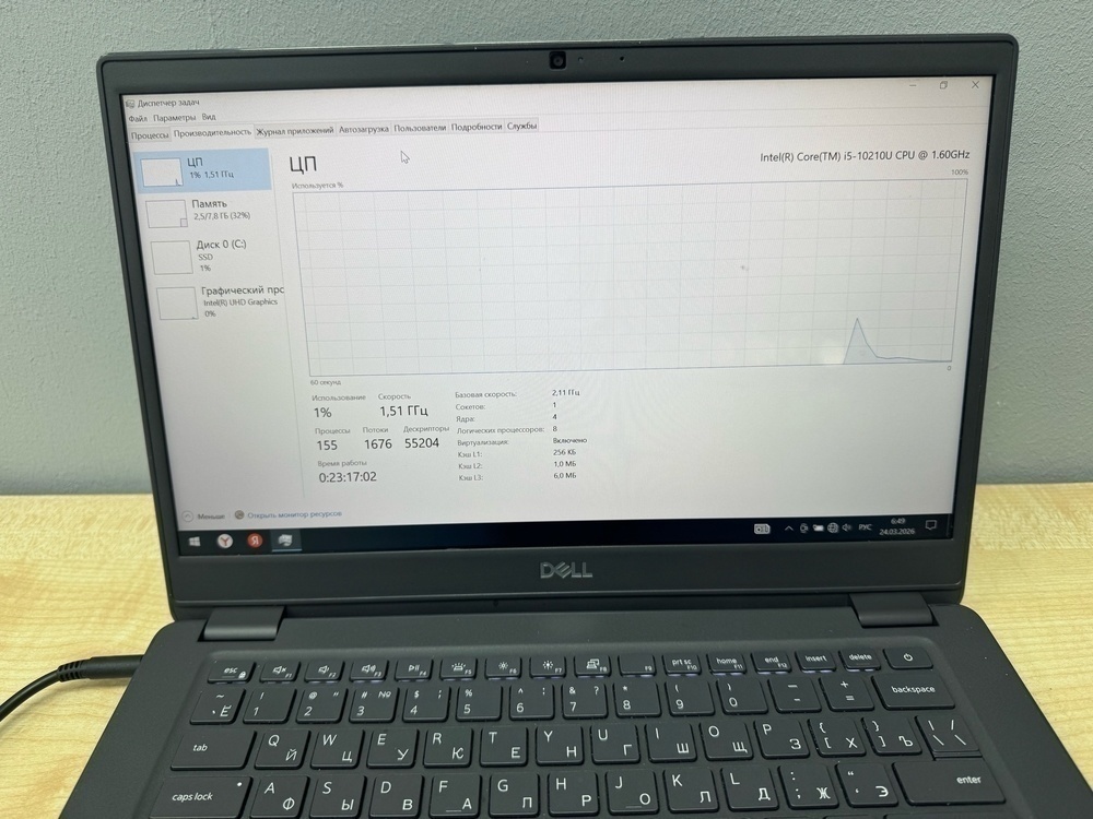 Ноутбук DELL Latitude 3410; Core i5-10210U, Intel UHD Graphics, 8 Гб, 256 Гб, Нет