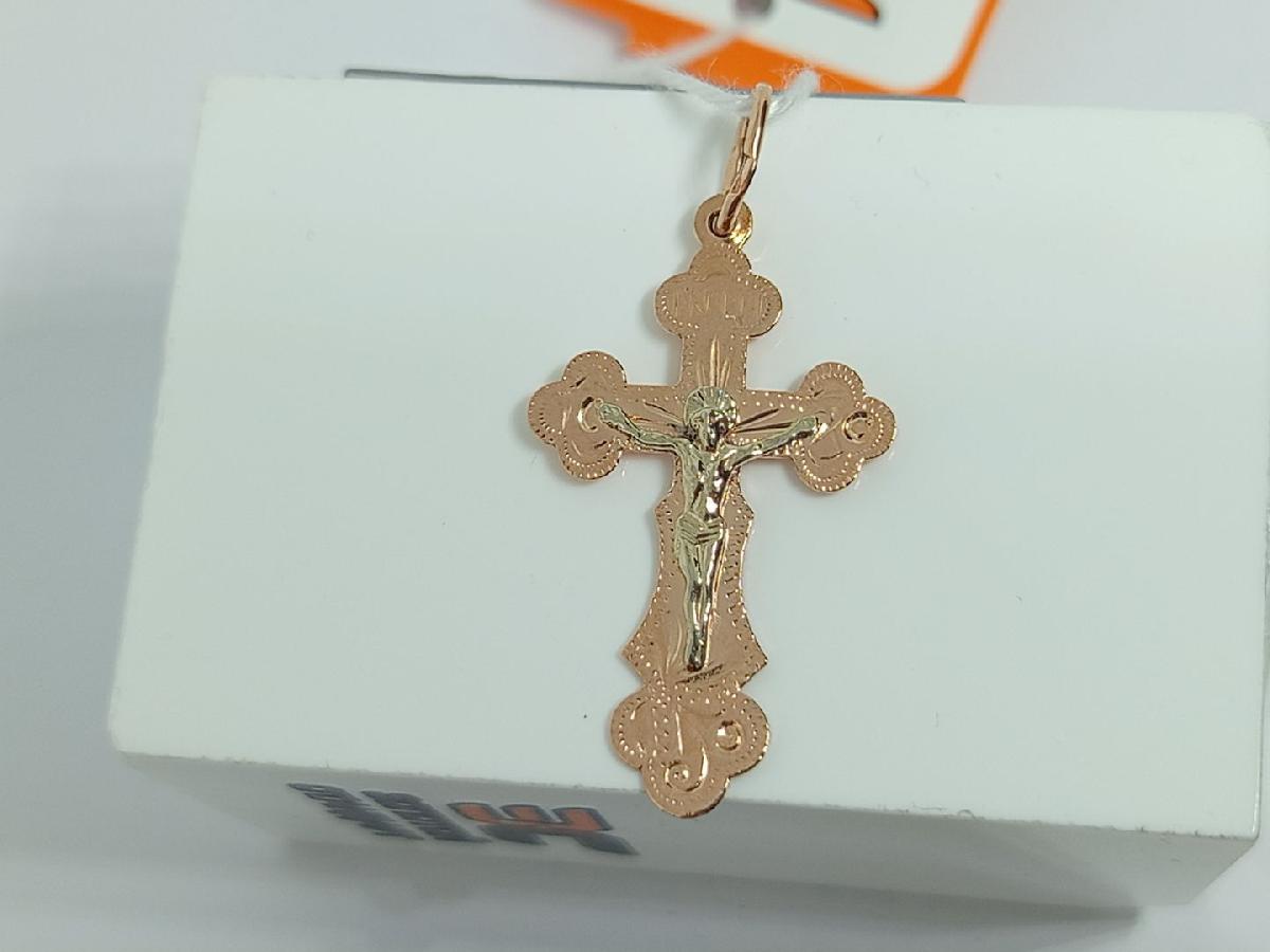 ПОДВЕСКА КРЕСТ БЕЗ КАМНЯ (Au 585)