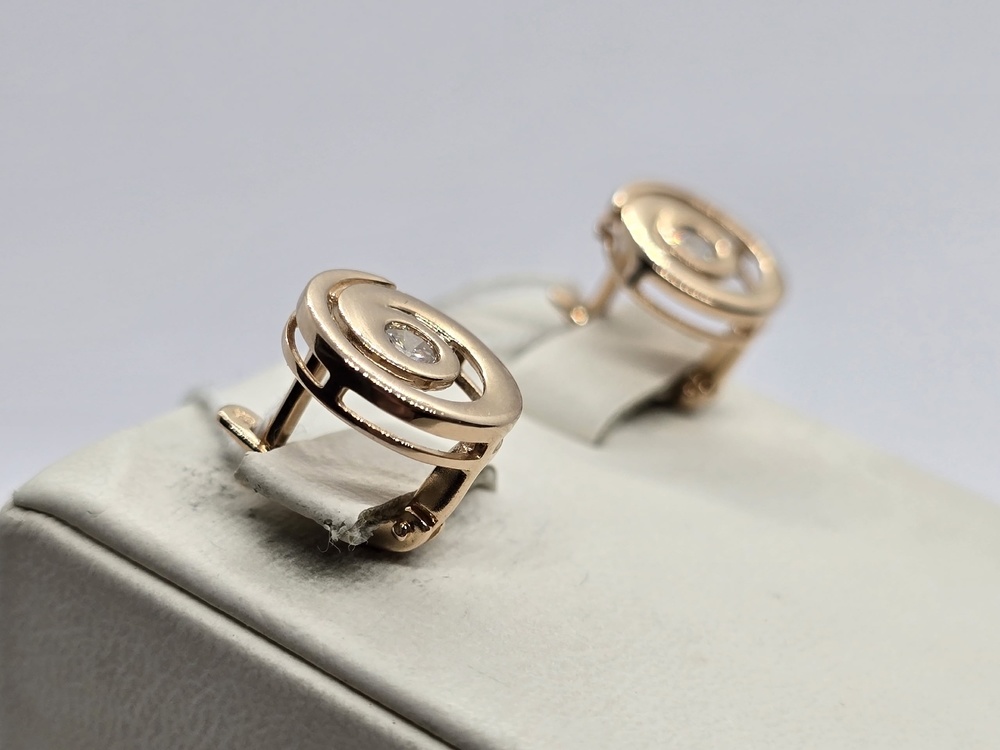 СКМ585 СЕРЬГИ С КАМНЕМ (Au 585)