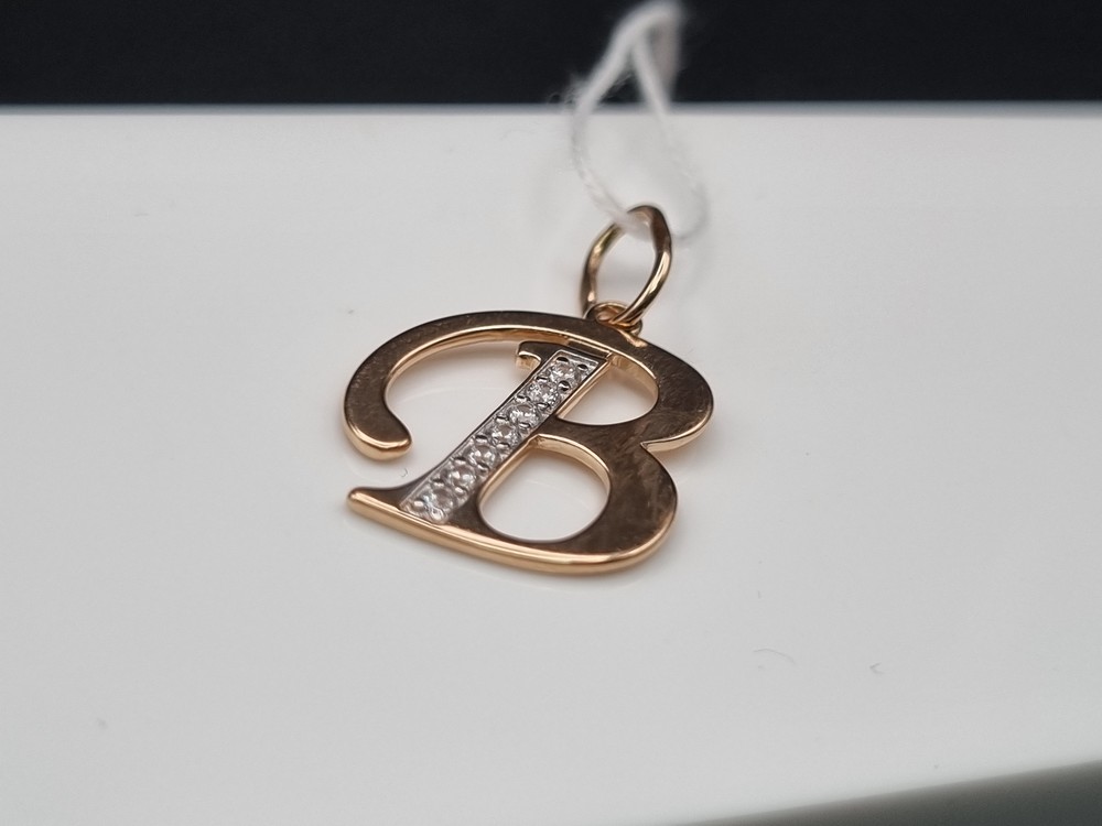 ПОДВЕСКА БУКВА В Au 585