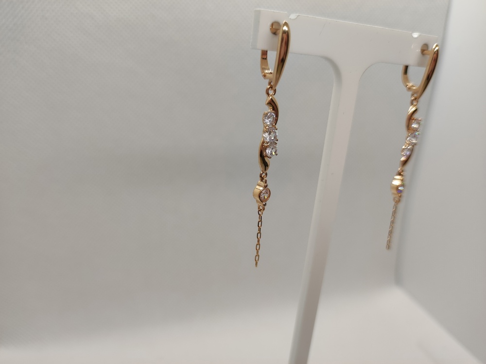 СКМИ585 СЕРЬГИ С КАМНЯМИ (Au 585)