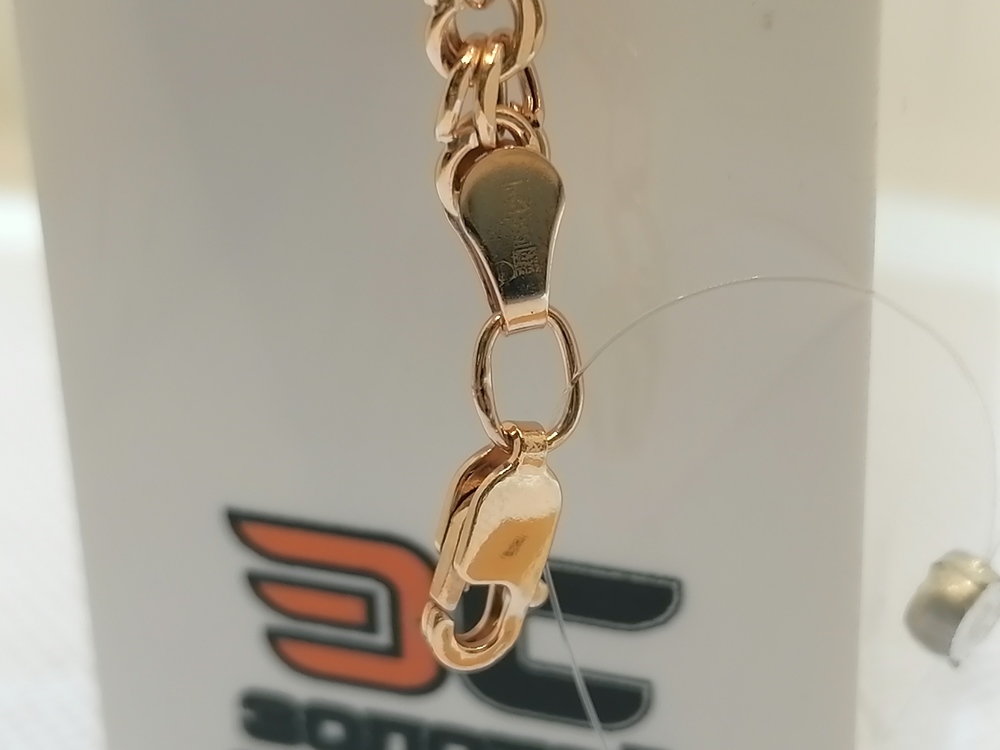 БРАСЛЕТ ПУСТОТЕЛЫЙ Ромб двойной (Au 585)