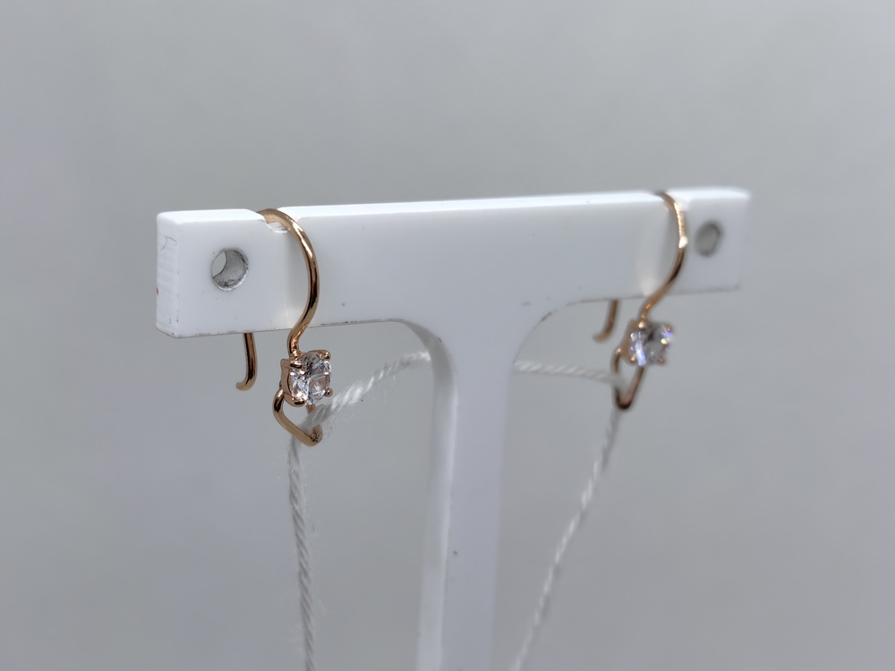 СКМ585 СЕРЬГИ С КАМНЕМ (Au 585)