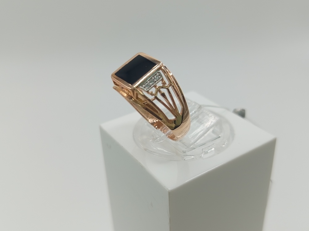 КОЛЬЦО ПЕЧАТКА с камнями (Au 585)