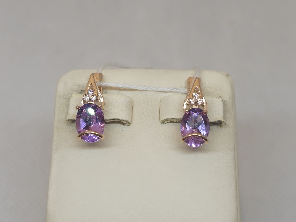 СКМИ585 СЕРЬГИ С КАМНЯМИ (Au 585)