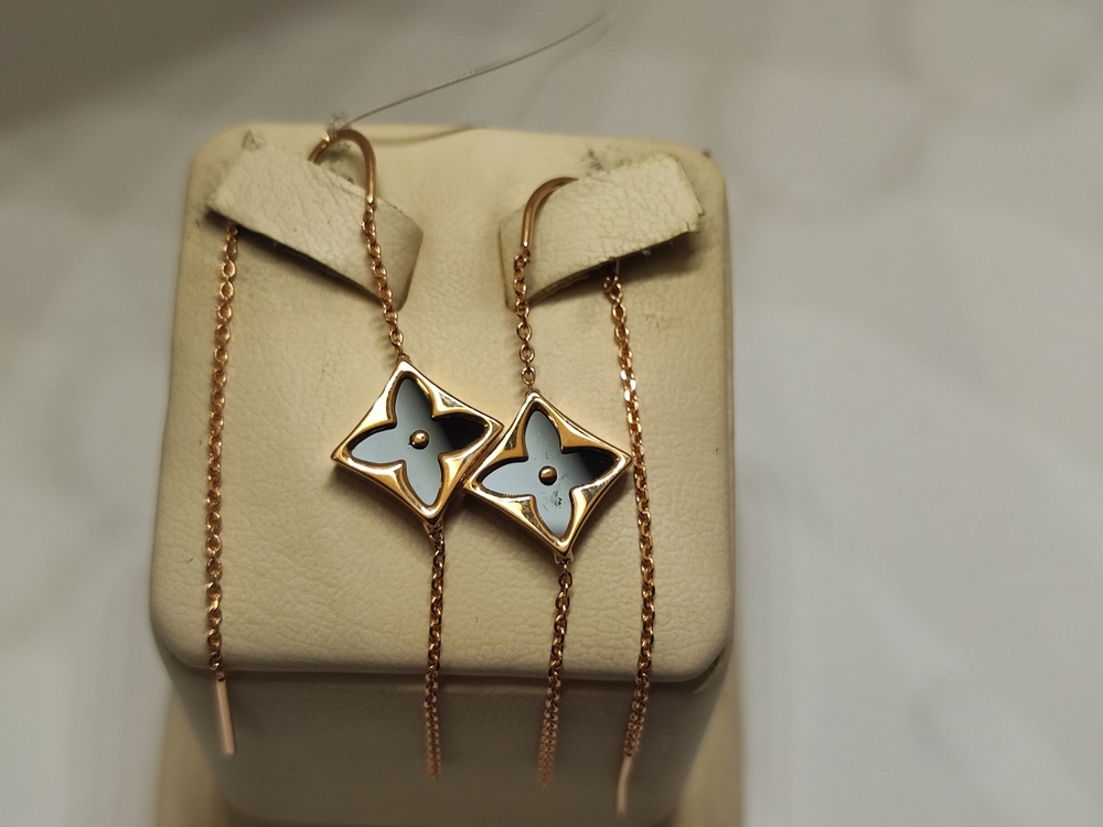 СЕРЬГИ ПРОДЕВКИ с камнем (Au 585)