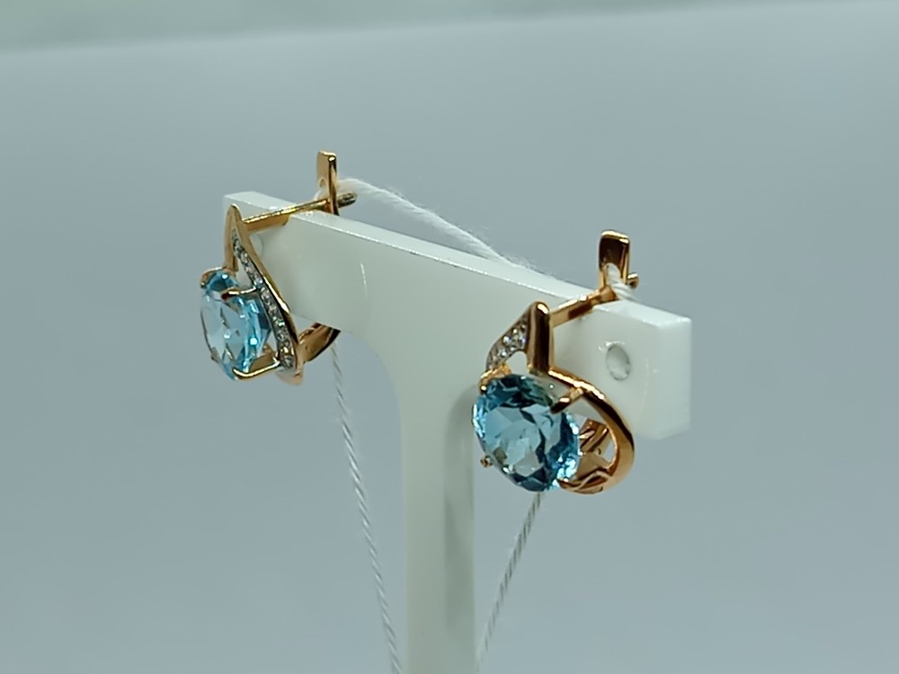 СКМИ375 СЕРЬГИ С КАМНЯМИ (Au 375)