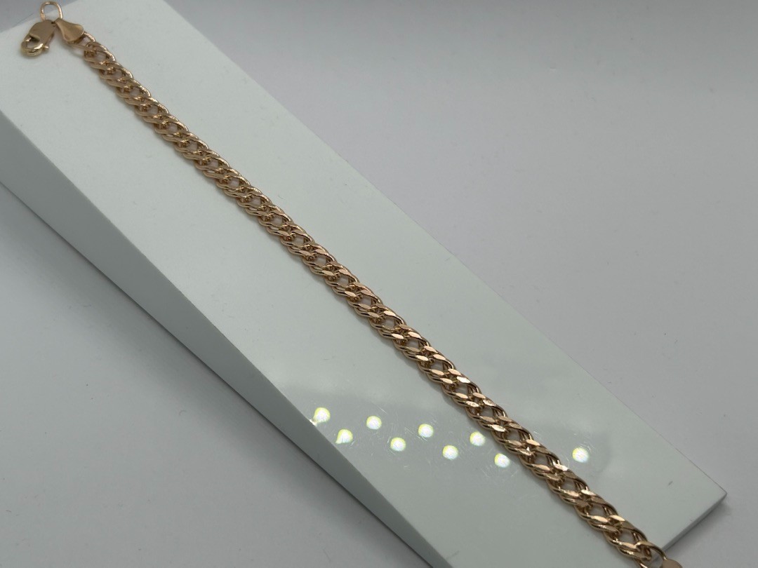 БРАСЛЕТ ПУСТОТЕЛЫЙ Ромб двойной (Au 585)