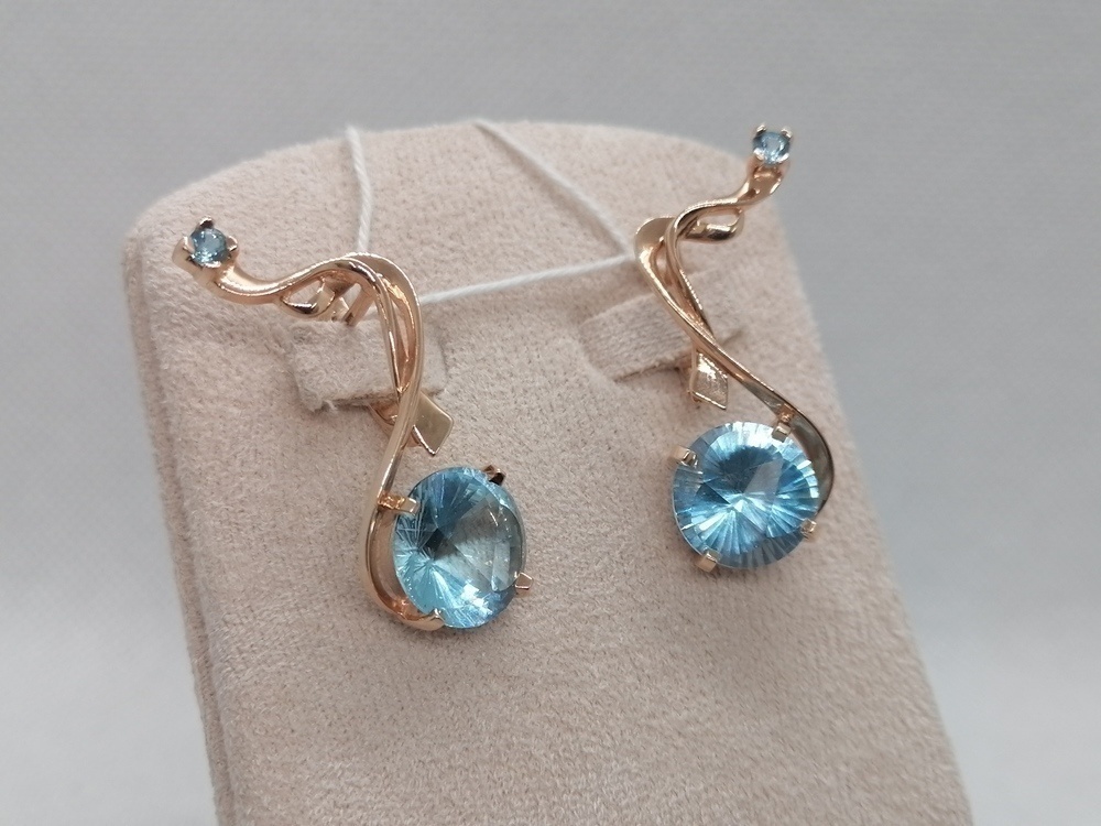 СКМИ585 СЕРЬГИ С КАМНЯМИ (Au 585)