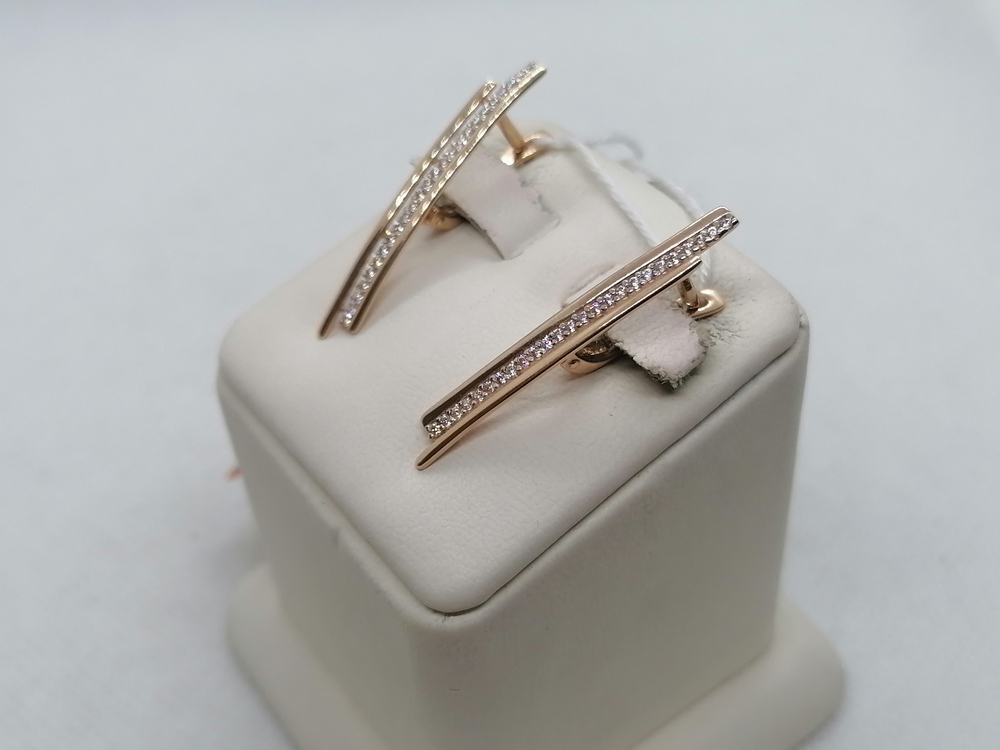 СКМИ585 СЕРЬГИ С КАМНЯМИ (Au 585)