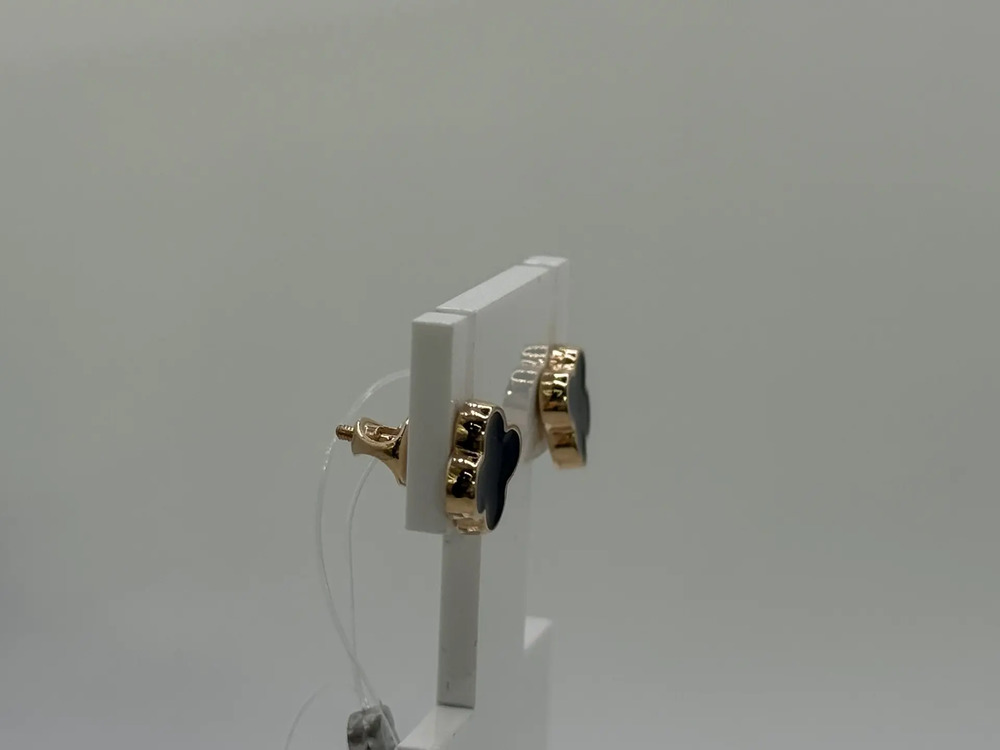 СЕРЬГИ ПУСЕТЫ эмаль (Au 585)