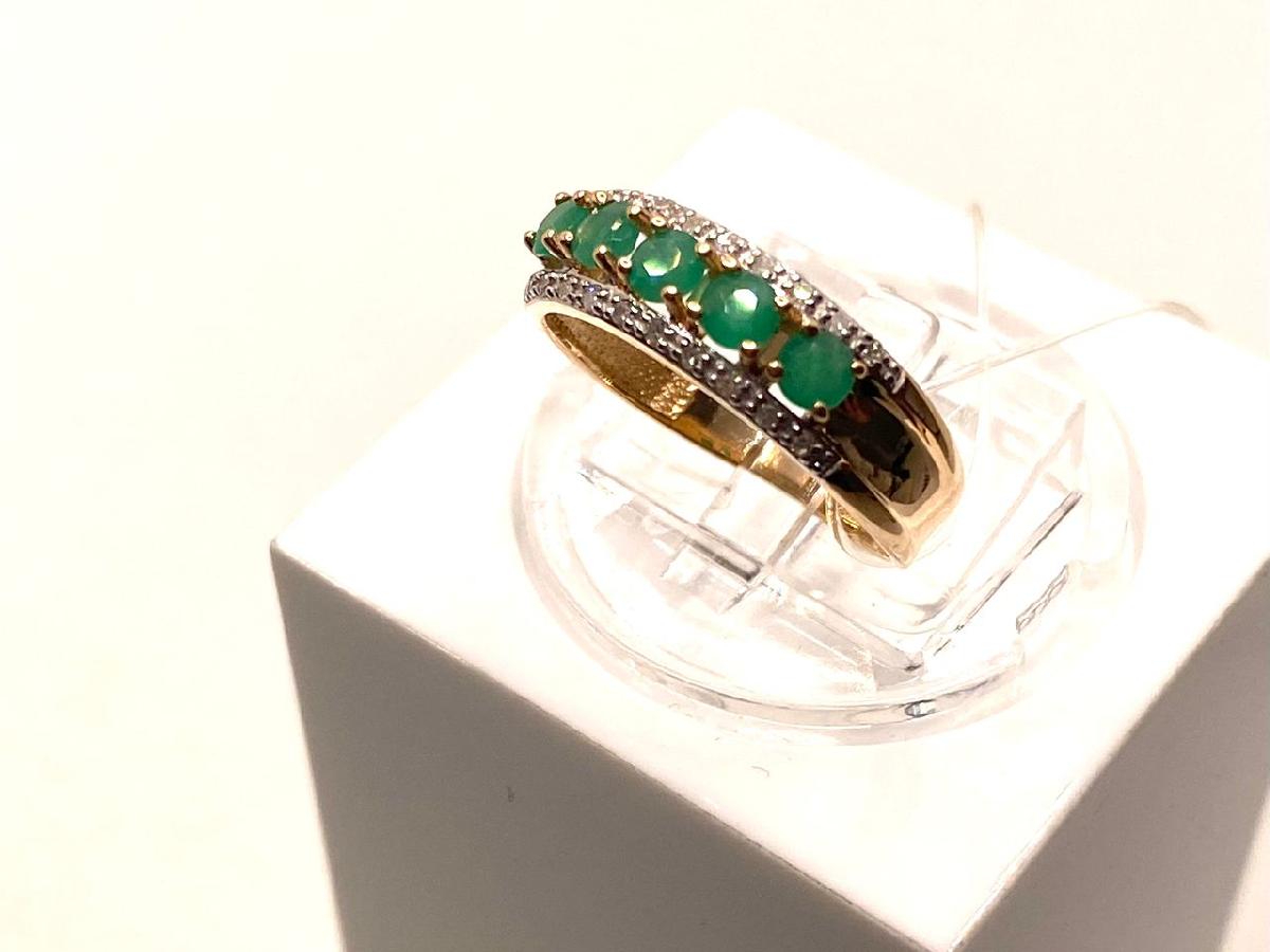 КОЛЬЦО Бриллиант, изумруд (Au 585)