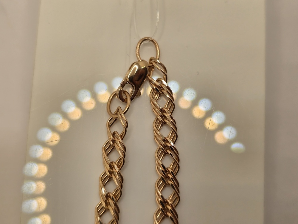 БРАСЛЕТ ПУСТОТЕЛЫЙ Ромб двойной (Au 585)