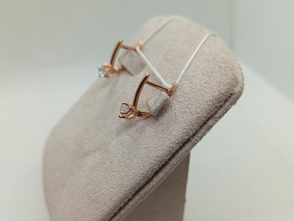 СКМ585 СЕРЬГИ С КАМНЕМ (Au 585)