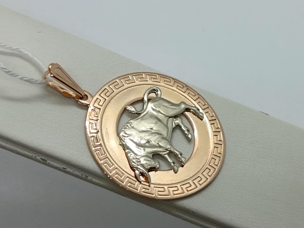 ПОДЗЗТ585 ПОДВЕСКА ЗНАК ЗОДИАКА ТЕЛЕЦ (Au 585)