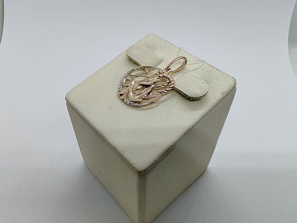 101118-1102 ПОДВЕСКА С КАМНЯМИ (Au 585)