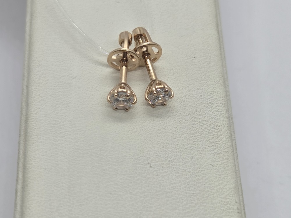 СЕРЬГИ ПУСЕТЫ с камнем (Au 585)