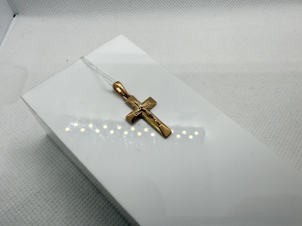 ПОДВЕСКА КРЕСТ БЕЗ КАМНЯ (Au 585)
