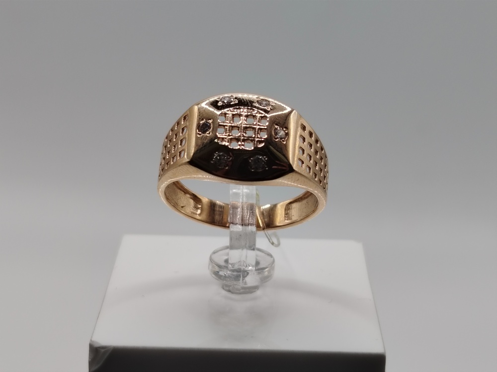 КОЛЬЦО ПЕЧАТКА с камнями (Au 585)