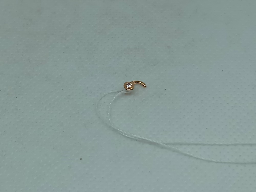 ПИРСИНГ В НОС с камнем (Au 585)