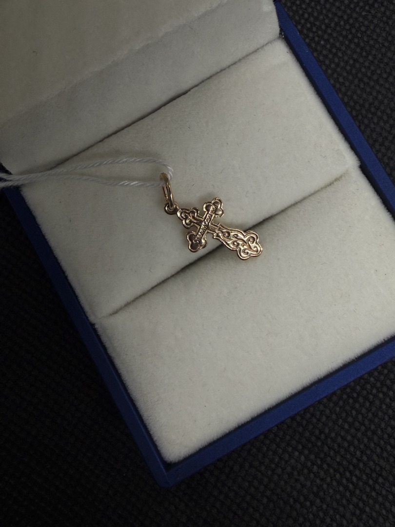 ПОДКБК585 ПОДВЕСКА КРЕСТ БЕЗ КАМНЯ (Au 585)