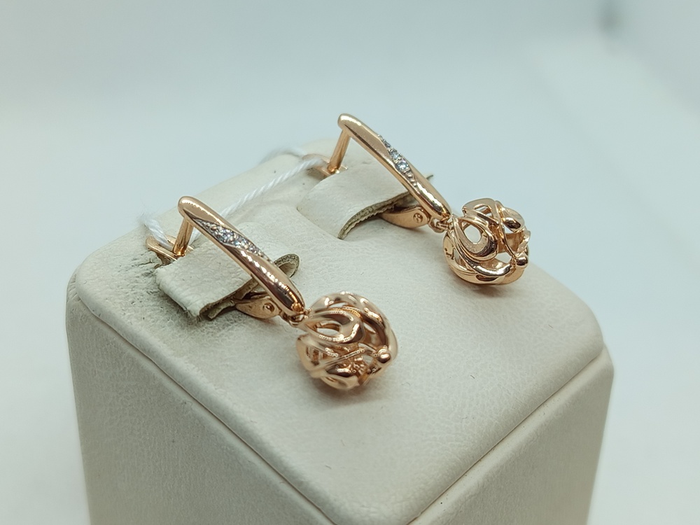 СКМИ585 СЕРЬГИ С КАМНЯМИ (Au 585)