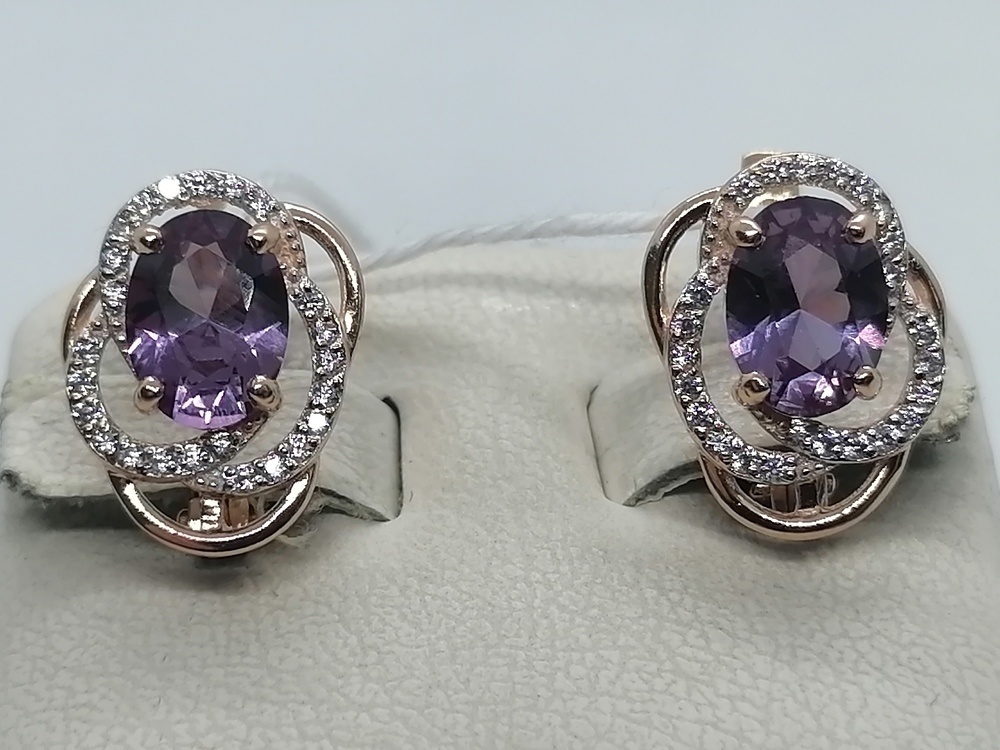 СКМИ585 СЕРЬГИ С КАМНЯМИ (Au 585)