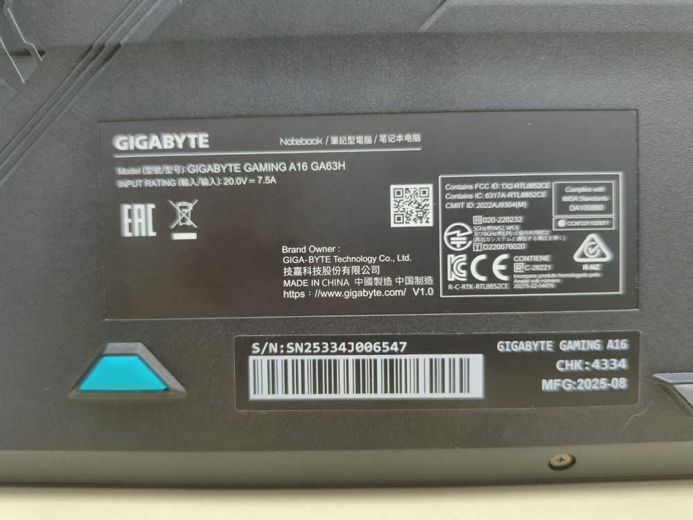 Ноутбук Gigabite; Ryzen 7 260, Geforce RTX 5050, 16 Гб, 512 GB, Нет